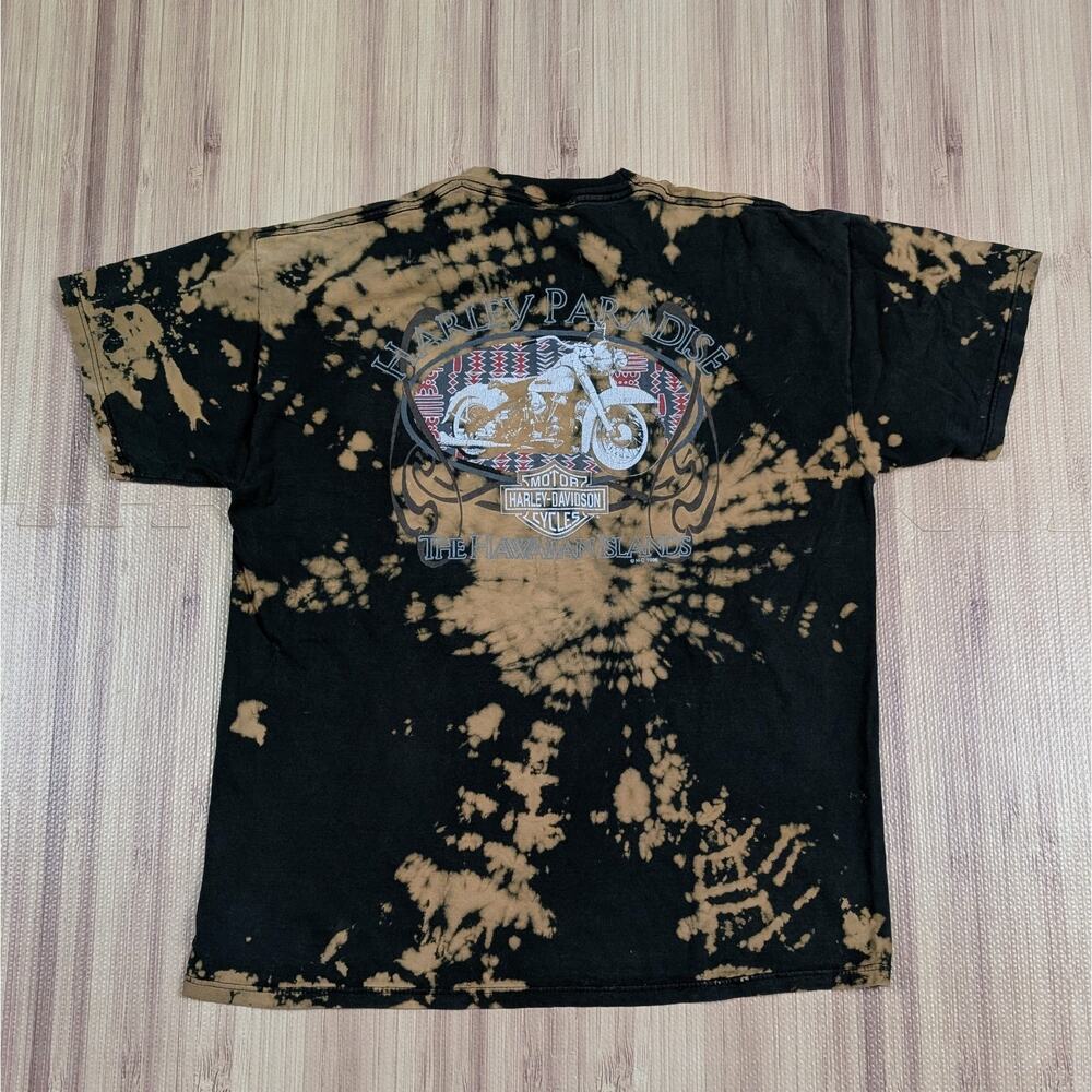 Vintage 1996 Harley Davidson Hawaii T shirt Size M/L Tye Dye Island Biker 90s